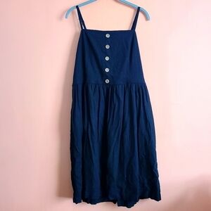 Cleo Petites Black Button-Front Dress L